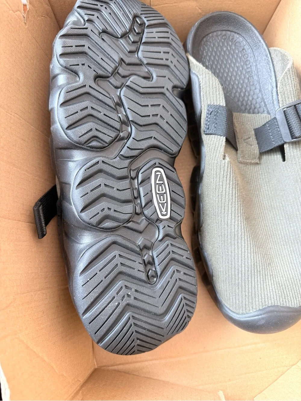 Keen Olive Green Slip-On Clog with Black Accents